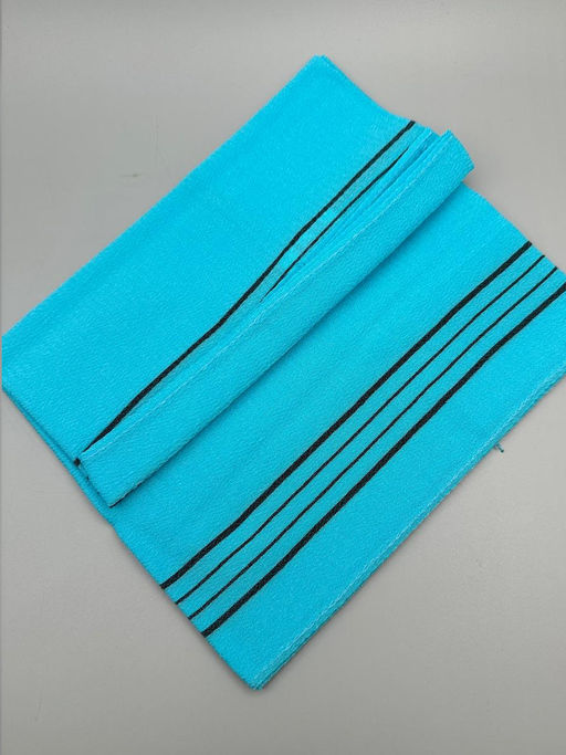 Bath Towel Мочалка-полотенце для душа с пилинг-эффектом / Basic Long Exfoliating Towel, голубой