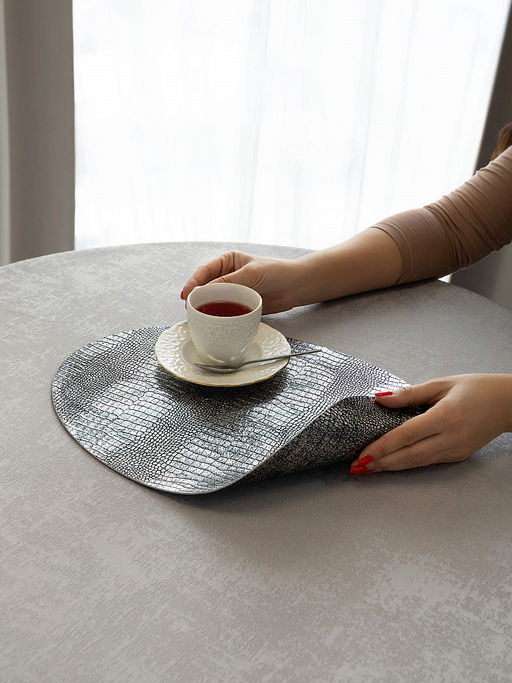 Набор салфеток сервировочных 45x32, 2 шт черный ПВХ - Denastia фото 3