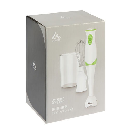 Блендер Luazon LBR-26, погружной, 300 Вт, 0.6 л, 2 скорости, бело-зелёный - Luazon home фото 6