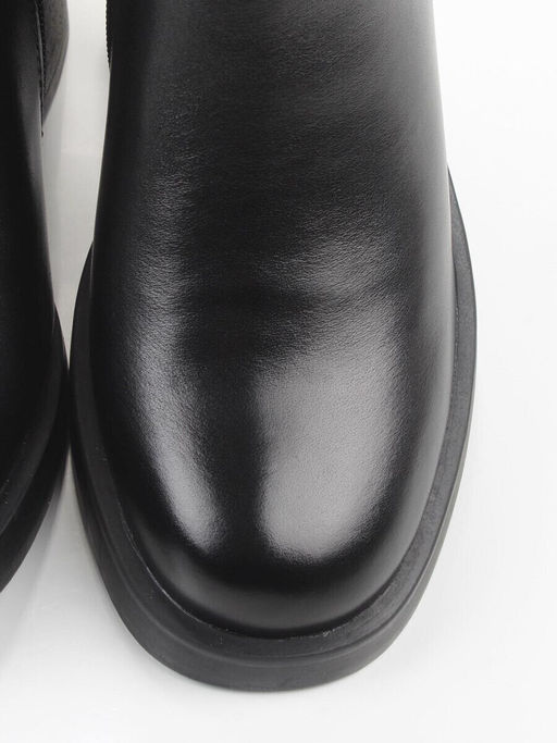 01-M43-5 BLACK Ботинки демисезонные женские (натуральная кожа, байка)