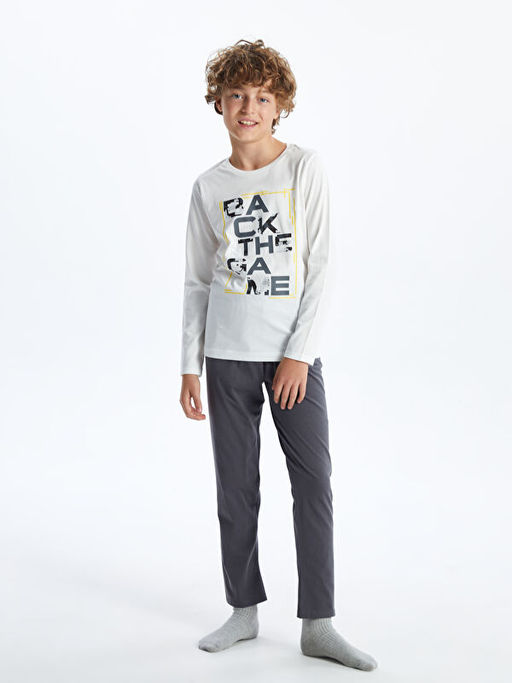 Bisiklet Yaka Erkek ?ocuk Pijama Tak?m?