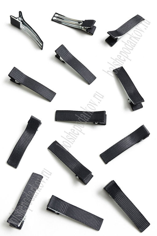 Зажим 5 см, с репсовой лентой (20 шт) SF-1258, графитовый №242