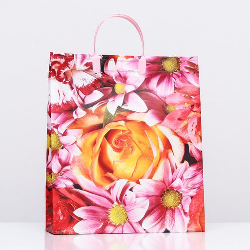 Цена за 10 шт. Пакет «Цветочная фантазия», мягкий пластик, 37×32 см, 120 мкм