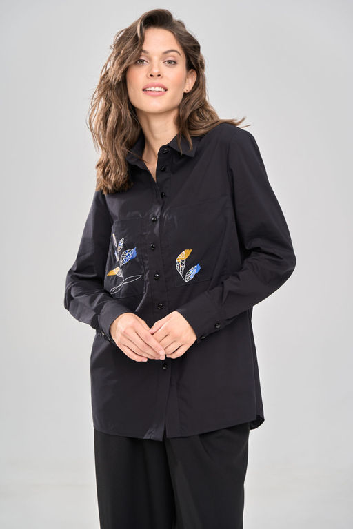 Блузка  1165/1 черный - Rinka фото 9