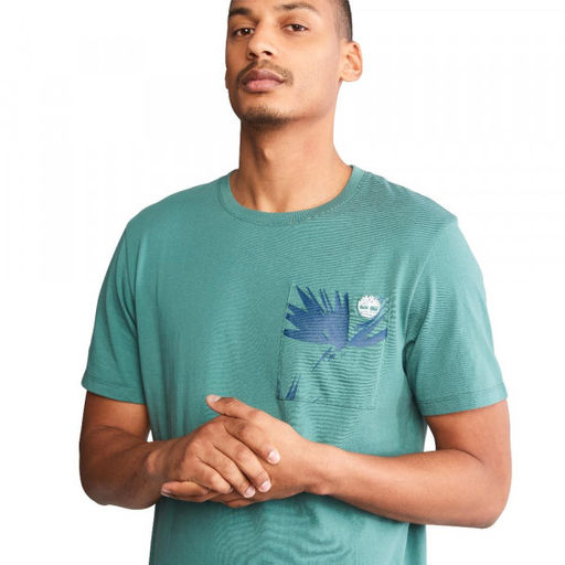 Мужская футболка Timberland TFO SS Seasonal Pocket Print Tee (Reg) зеленая  фото 5