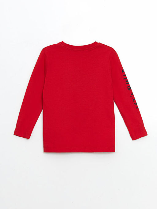 Bisiklet Yaka Bask?l? Erkek ?ocuk Ti??rt