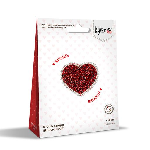 Klart набор для вышивания 10-011 Брошь. Сердце 5 х 4.5 см
