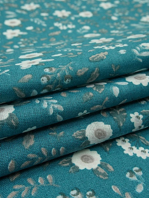 Бязь "Ивона" цв.морская волна, ш.1.5м, хлопок-100%, 120гр/м.кв