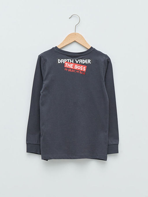 Bisiklet Yaka Star Wars Bask?l? Uzun Kollu Erkek ?ocuk Sweatshirt - Waikiki фото 2