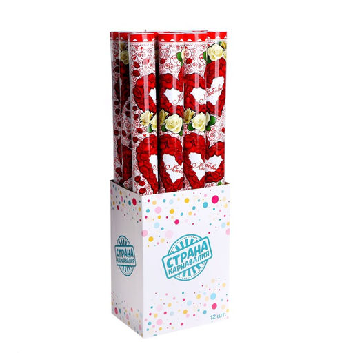 Пневмохлопушка Любовь, лепестки роз, красные и белые, 60 см - Страна карнавалия фото 2