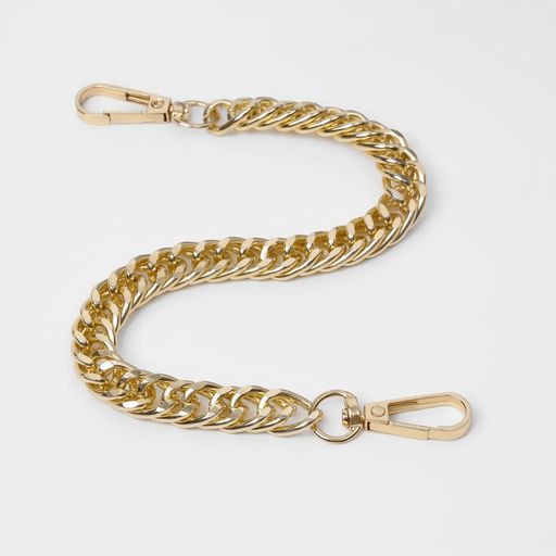 Цена за 3 шт. Цепочка для сумки, с карабинами, металлическая, плоская, плотное плетение, 15×10 мм, 30 см, цвет золотой