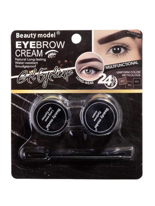 Beauty model Набор 2 в 1 подводка для глаз и тени для бровей водостойкие, тон 03