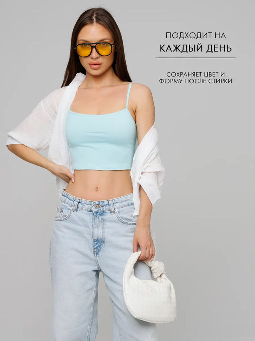 Женская майка на бретелях Lingeamo морская волна ЛТ-07 (19)  фото 14