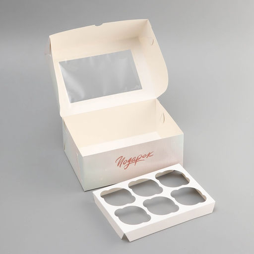 Цена за 5 шт. Коробка для 6 капкейков с окном, Загадай желание, 25?17?10 см