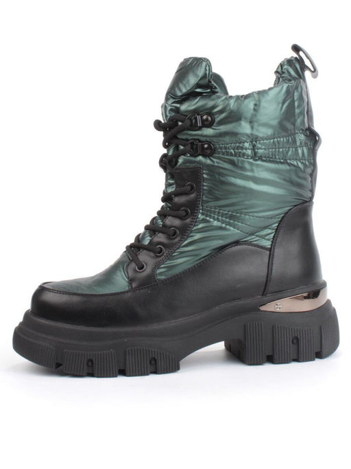 02-FAR137-3Z GREEN/BLACK Дутики женские (искусственная кожа, плащевая ткань, шерсть) - Фабричный китай фото 6