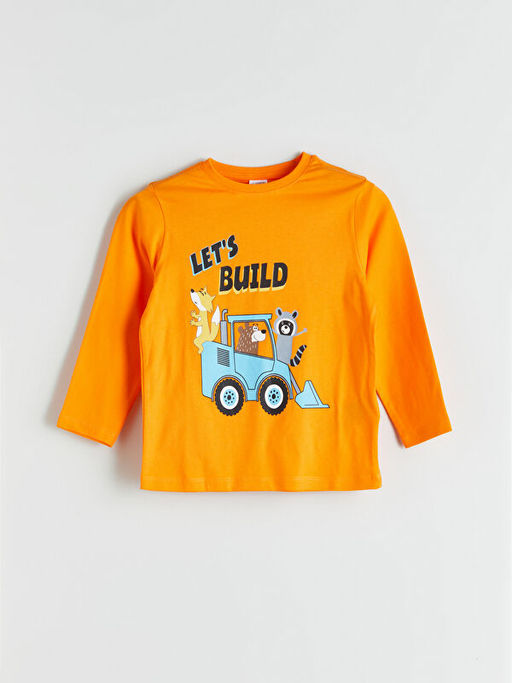 Uzun Kollu Bask?l? Erkek ?ocuk Pijama Tak?m