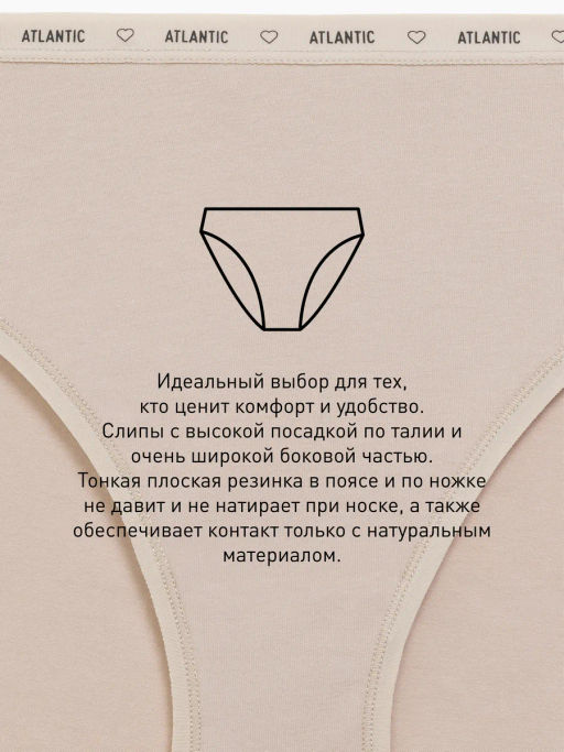 ATLANTIC 3CLP-010 Трусы спорт с высокой посадкой Sport High Leg - набор (3 шт.) темный экрю + бежевый + темно-бежевый  фото 6