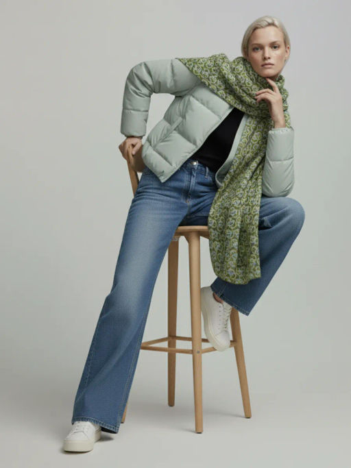 Большой, мягкий, тонкий и очень нежный двусторонний палантин с рисунком. - Tantino фото 14