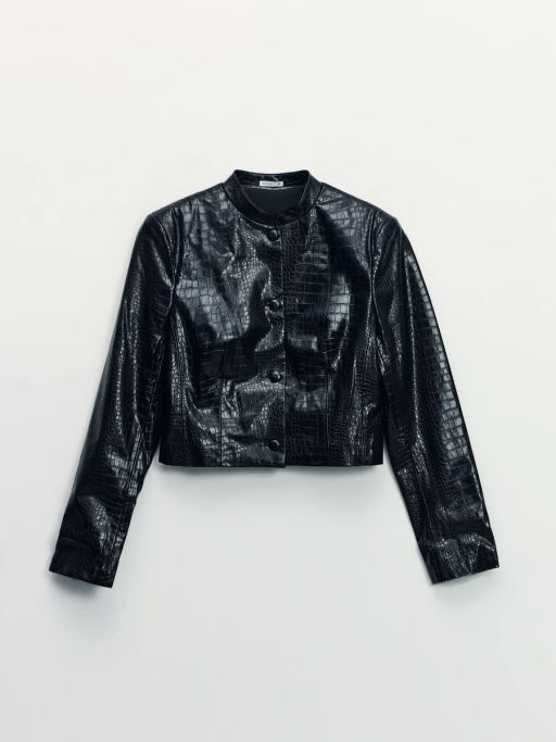 Приталенный жакет из искусственной кожи / Zarina
