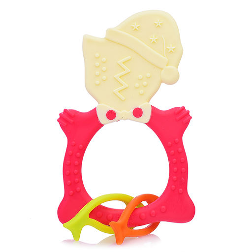 Универсальный прорезыватель MEOW TEETHER. Цвет коралловый.