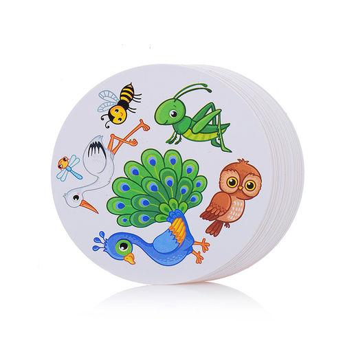 Настольная игра "Дубль детский 2 в 1 "Удивительные животные + Птицы и насекомые"