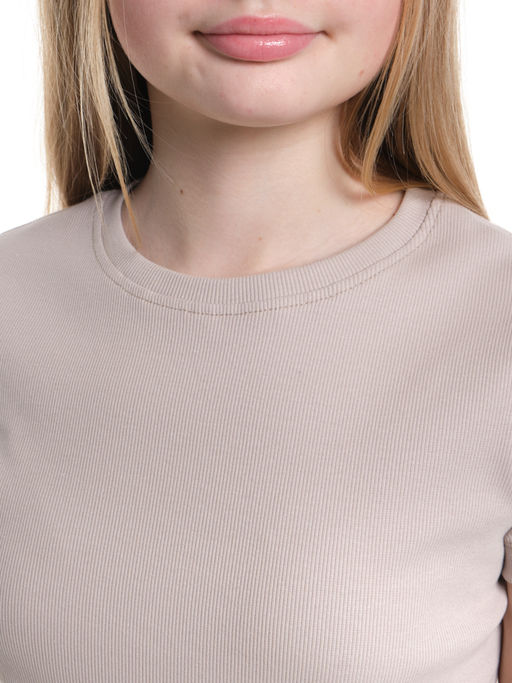 Футболка в рубчик 22-0210 бежевый