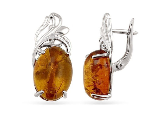 Серьги, янтарь, СПН4050
