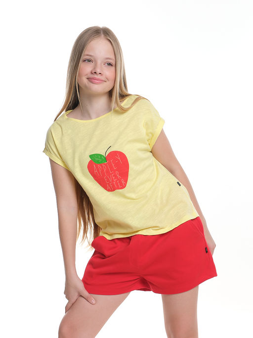 Футболка с принтом для девочки UD 5122 желтый - Mini maxi фото 3