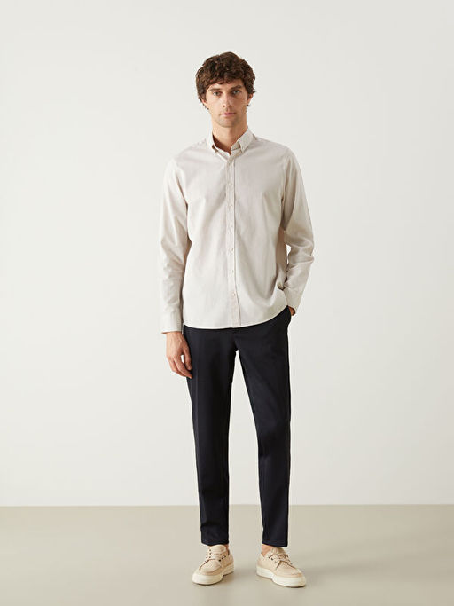 Рубашка Slim Fit Oxford мужская с длинным рукавом