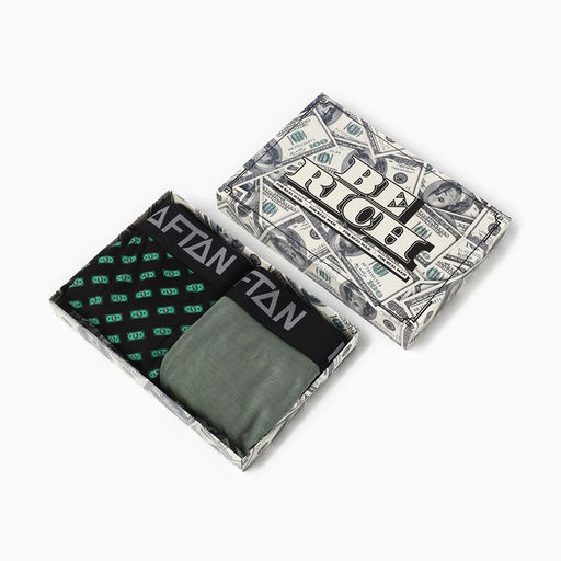 Набор трусов KAFTAN Be Rich=2 штуки, чёрный/хаки, размер 56