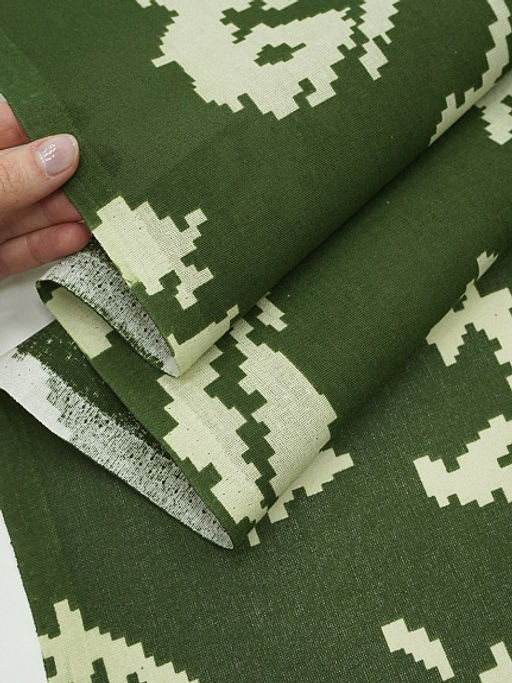 Бязь Камуфляж - березка цв.хаки/св.салатовый, СОРТ2, ш.1.5м, хлопок-100 %, 125гр/м.кв - Купава фото 2