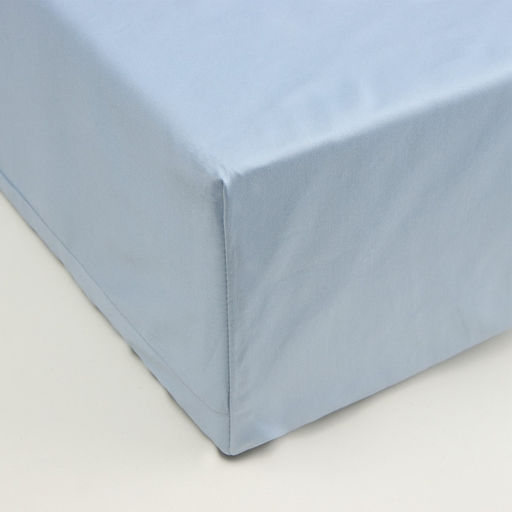 Простыня на резинке 220ТС Этель 180*200+30 см, цв.голубой, сатин, 100% хлопок  фото 4