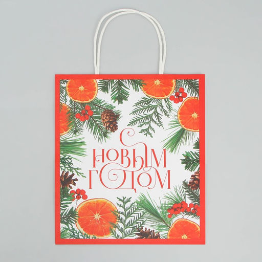 Пакет крафтовый Новогоднее чудо, 22 25 12 см - Доступные радости фото 4