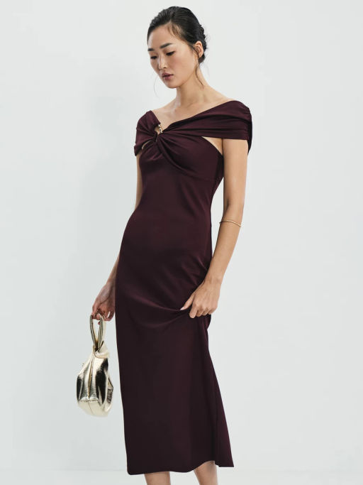 Платье миди с открытыми плечами / Zarina