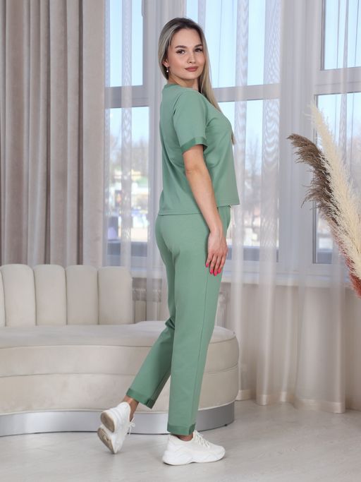 Костюм женский К-207 (футер с лайкрой) Оливковая