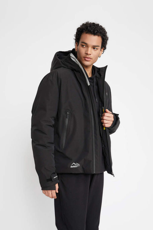 Водоотталкивающее водонепроницаемое пальто приталенного кроя DeFactoFit с капюшоном и молнией  фото 7