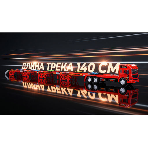 Машина -Трек "Доставщик транспорта" (свет, звук) в коробке