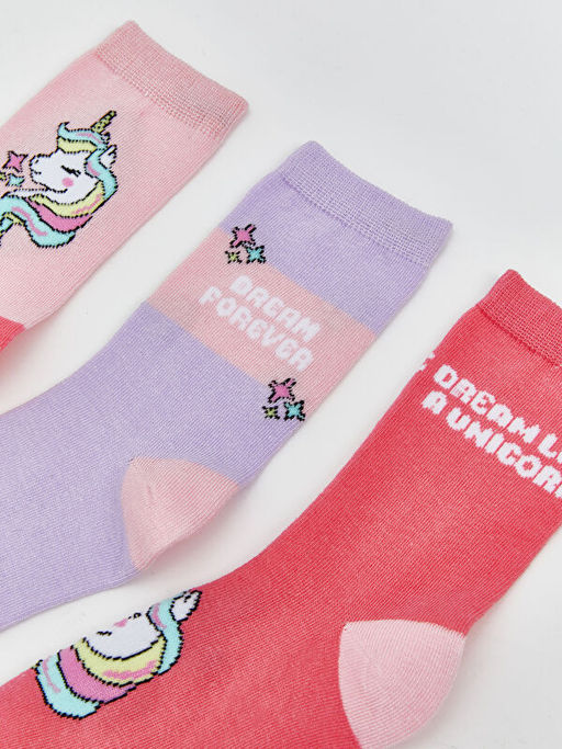 Desenli K?z ?ocuk Soket ?orap 5li