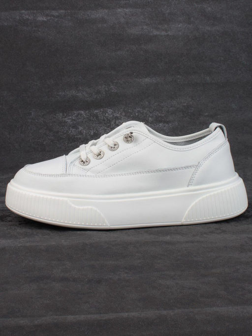 05-SD8-1D WHITE Кроссовки женские (натуральная кожа) - Фабричный китай фото 5