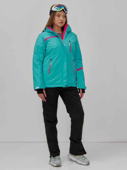 Горнолыжный костюм женский зимний бирюзового цвета 07091Br - Chunmai фото 9