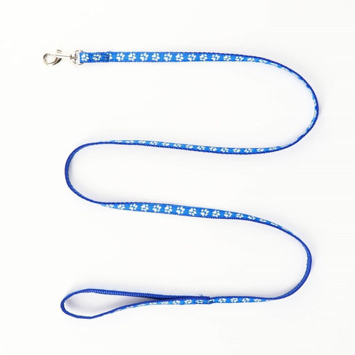 Комплект прошитый Лапки, ширина 1 см, поводок 120 х 1 см, ОГ 23-35 см, синий - Пижон фото 6