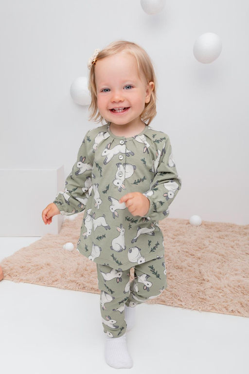 Crockid _ КР 4321/оливковый хаки,нежные зайчики к435 бриджи д/дев яс