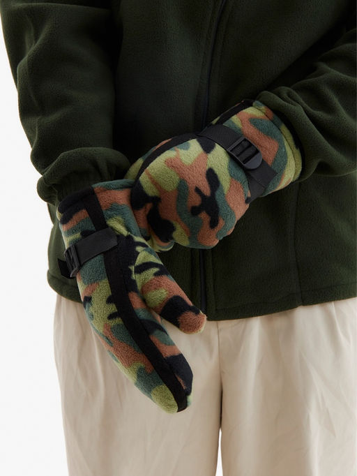 Варежки флисовые зимние мужские, размер 25 см, хаки