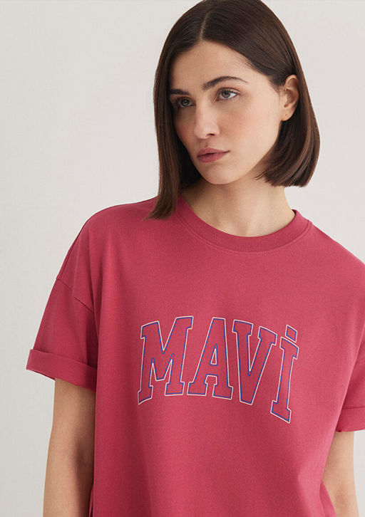 Mavi Logo Bask?l? Pembe Tisort  фото 3