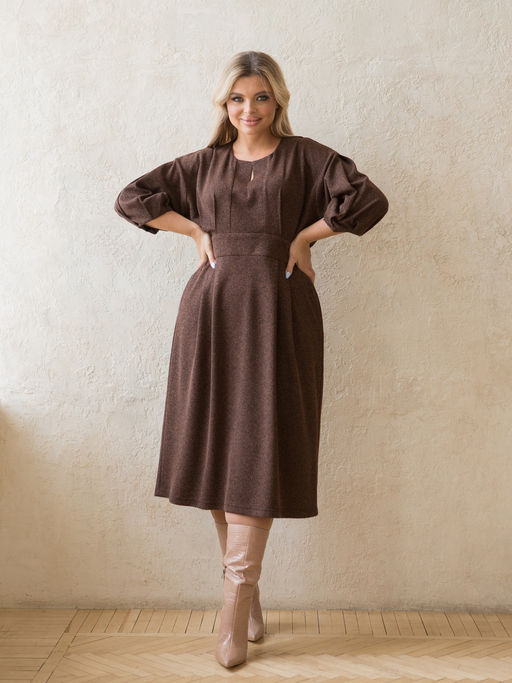 Платье 1360 коричневый - Novita фото 3