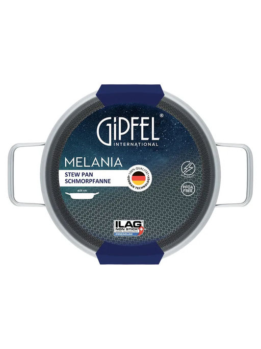 52108 GIPFEL Сотейник MELANIA 26 х 7см с трехслойным дном, с антипригарным покрытием 3D ILAG Black. - Werner фото 14