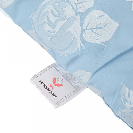 Одеяло 2-х спальное "Розы" на голубом, классическое/зимнее, 172х205см, наполнитель 400г/м2, файбер высшего сорта, чехол поплекс (пэ100%), стеганое, упак "Компакт" пакет ПВХ, еврослот, д25х55см/1,2кг, "Домашняя мода" (Россия)