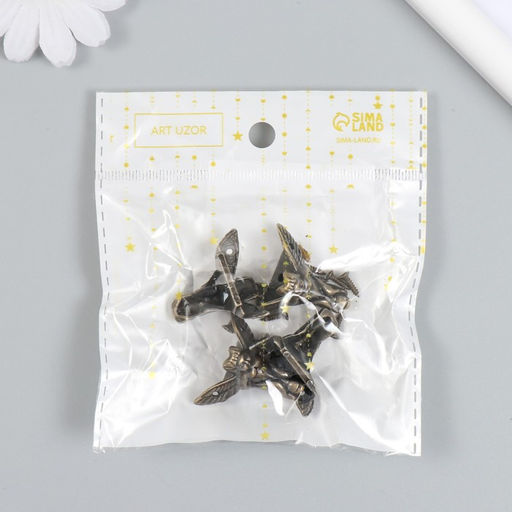 Уголок (ножка) для шкатулки металл Ангел набор 4 шт бронза 2,3х2,6х1 см - Арт узор фото 6