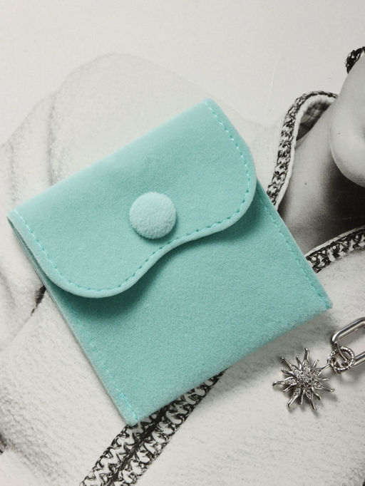 Набор конвертиков для украшений 10 шт. бархатный, 7×7 см, бирюзовый (7461969)