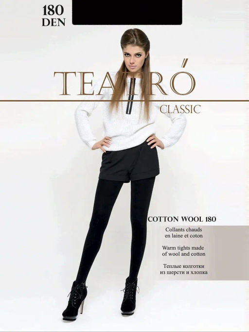 Колготки TEATRO COTTON WOOL 180 den черный